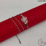 Stunning Silver Plated White Zircon Stone Flower Locket