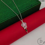 Stunning Silver Plated White Zircon Stone Flower Locket