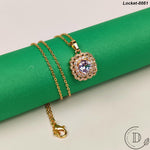 Elegant Gold Plated White Zircon Stone Locket
