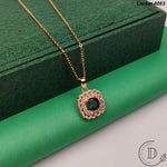 Elegant Gold Plated White & Green Zircon Stone Locket