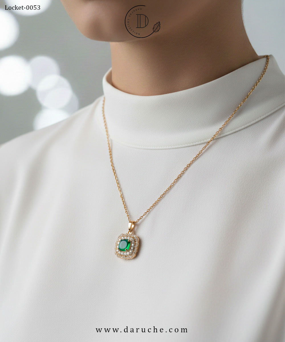 Classic Emerald Green Zircon Locket