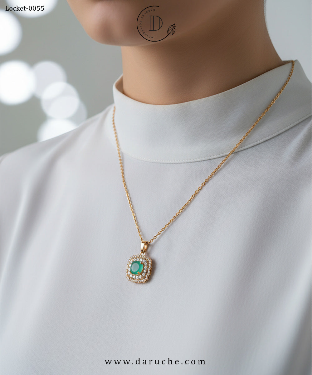 Classic Mint Zircon Locket