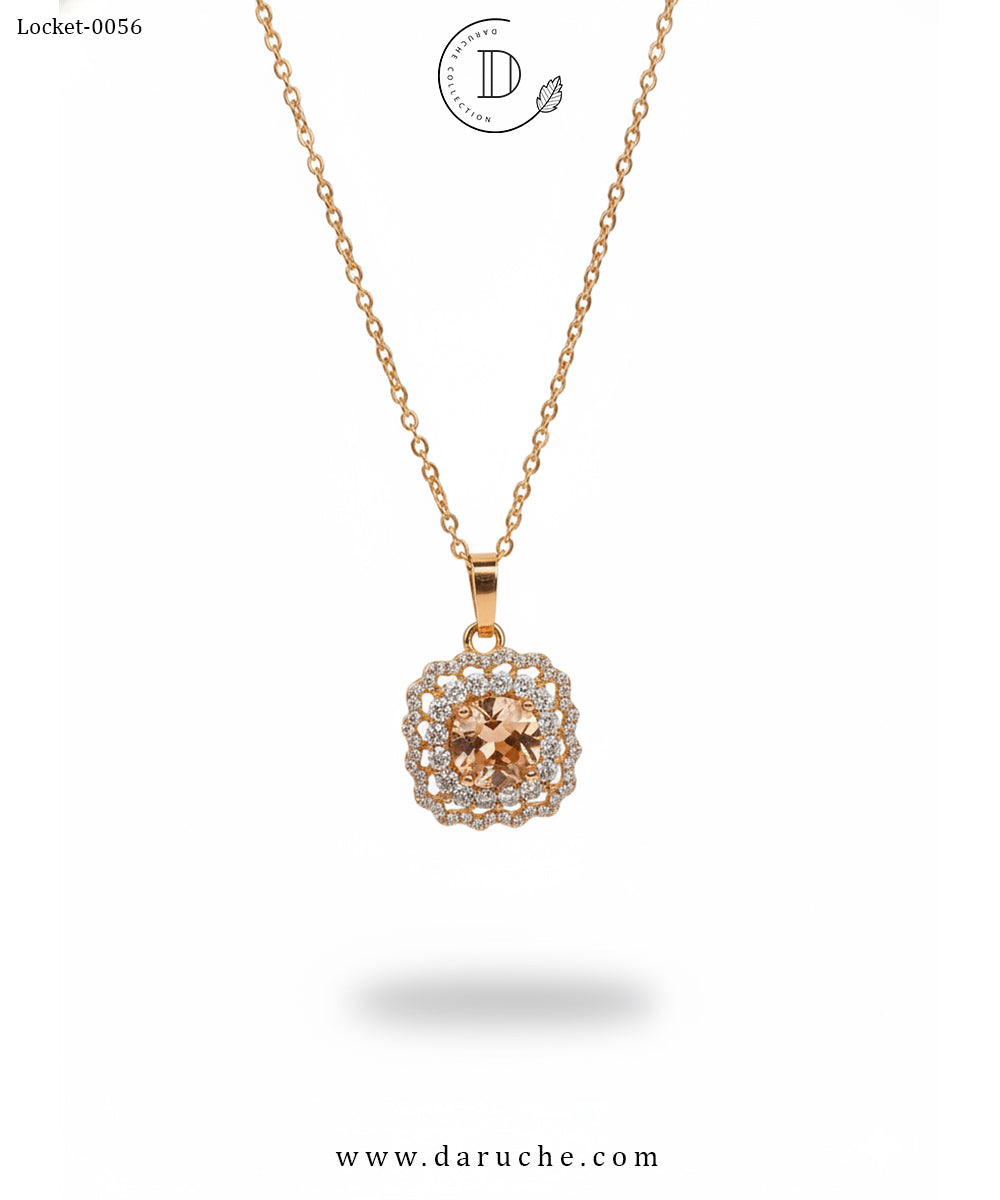 Classic Champagne Zircon Locket
