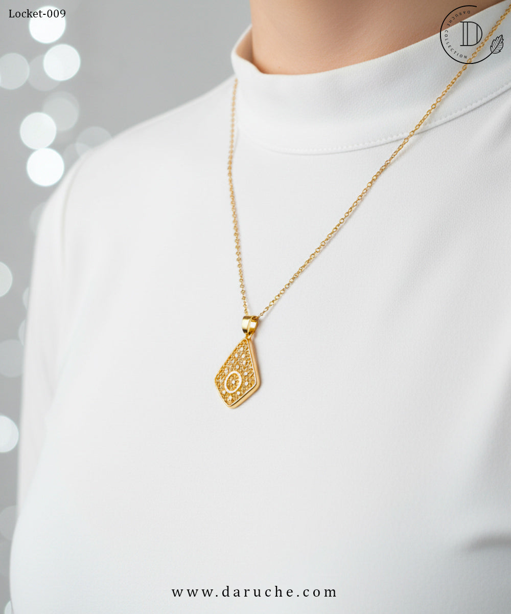 Gold Plated Cubic Zircon Stone Locket