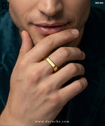 Gold Bar Signet Ring