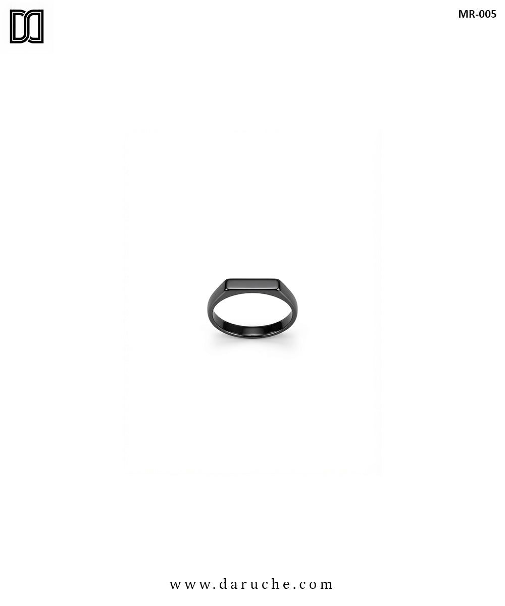 Onyx Black Bar Signet Ring