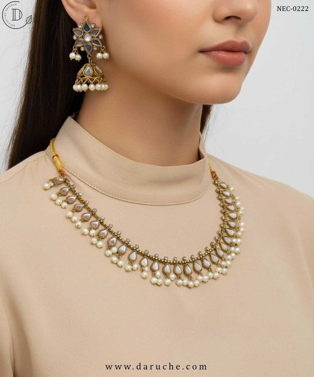 Premium Quality Antique Kundan Necklace Set