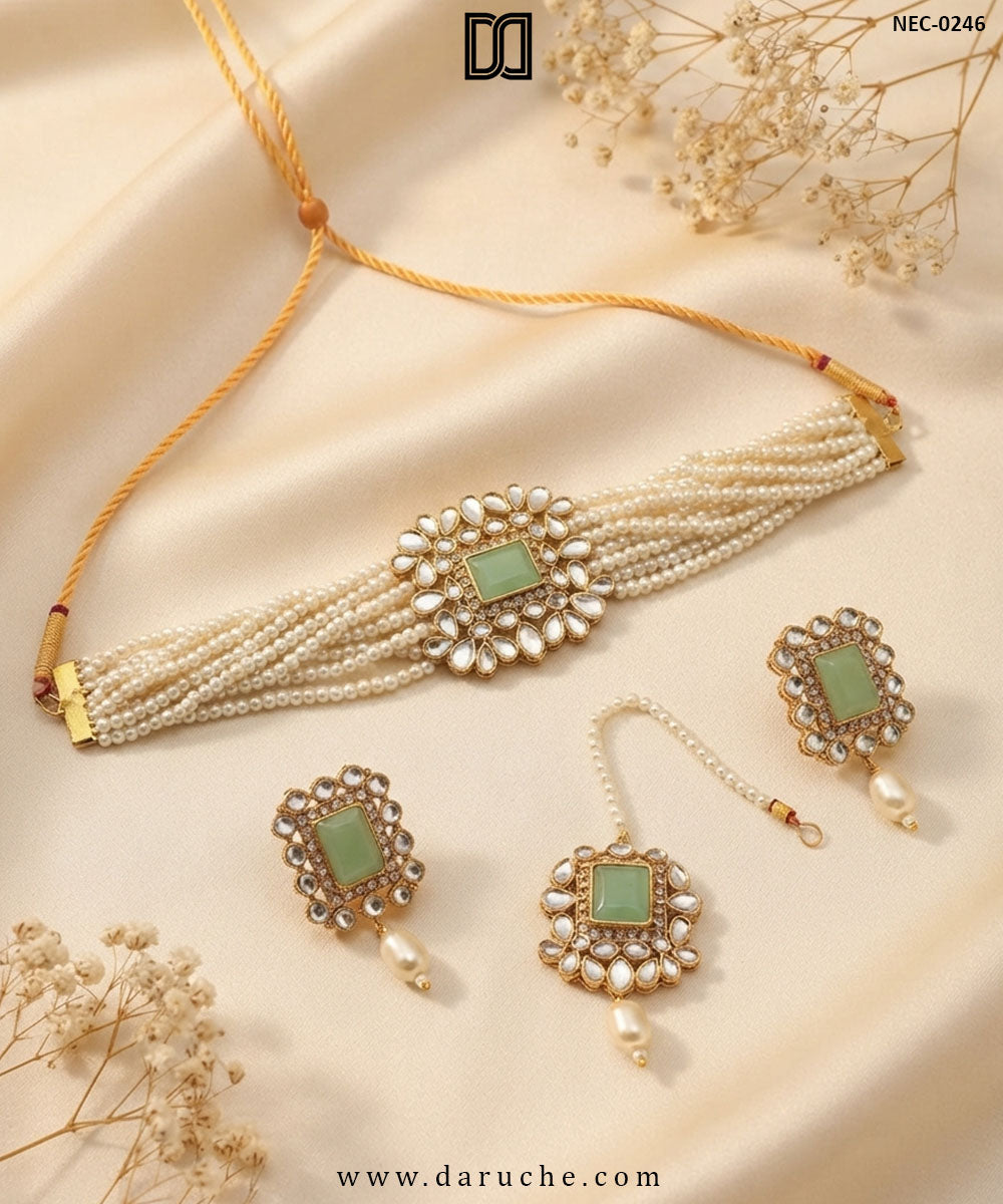Sylvette Mint Necklace Set