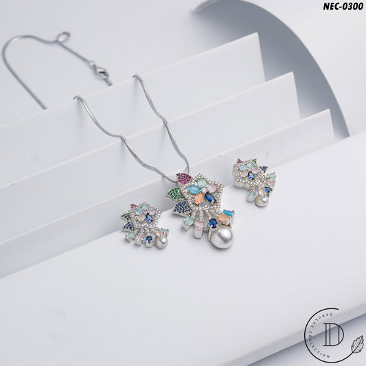 American Diamond Multi Necklace Set