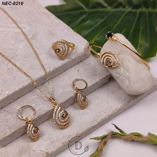 Elegant Gold Plated Zircon Stone Necklace Set
