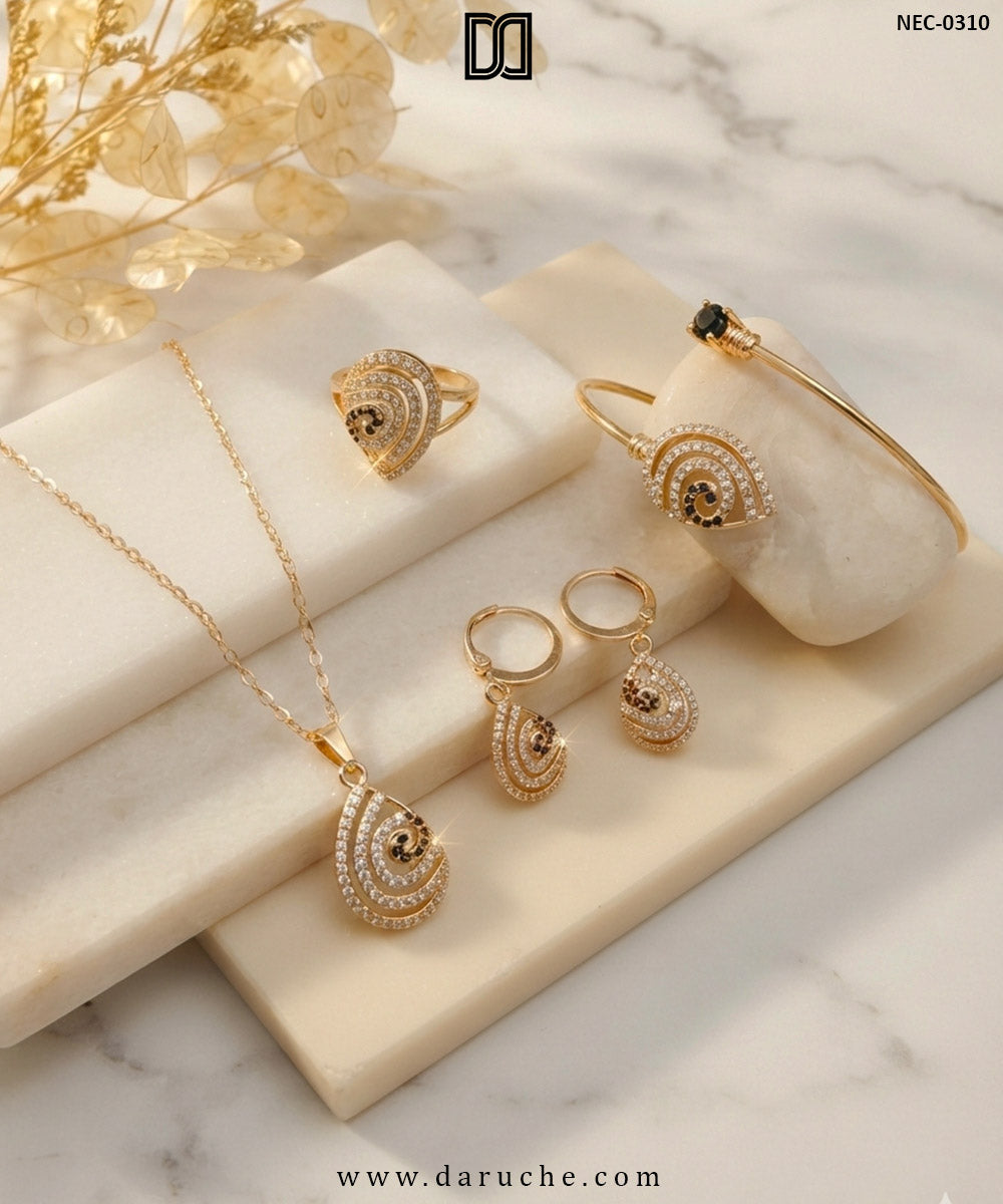 Marisela Gold Zircon Necklace Set