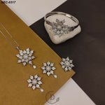 Stunning Silver Plated Zircon Stone Necklace Set