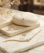 Amabel Gold Floral Necklace Set