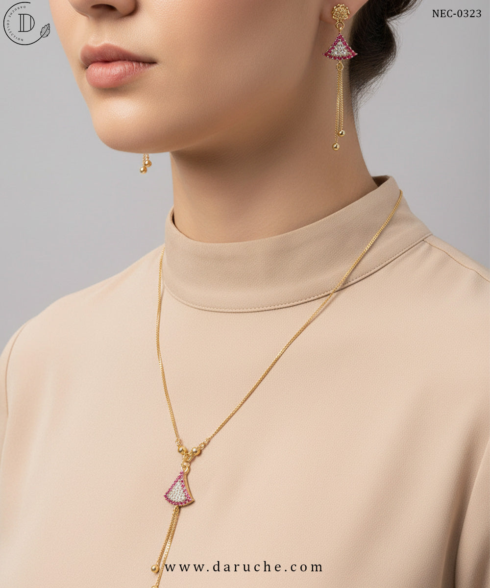 Elegant Ruby Necklace Set