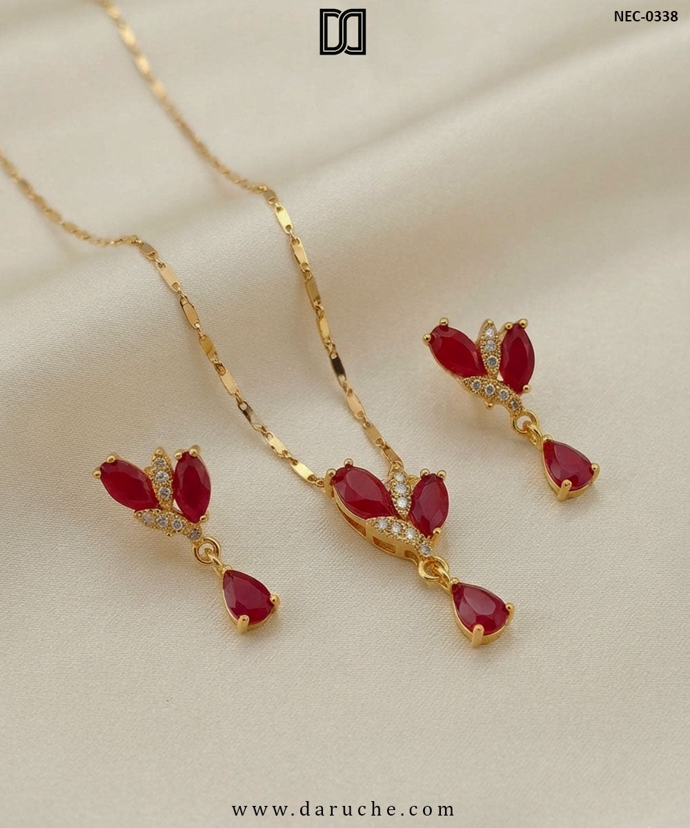 Romelia Ruby Classic Necklace Set