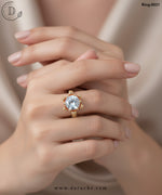 Floral White Zirconia Ring