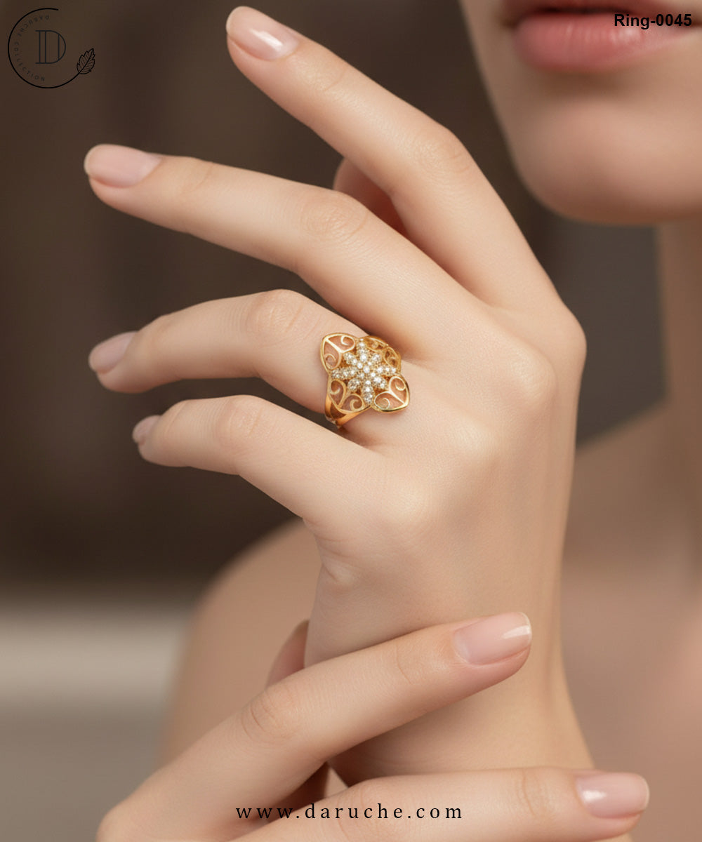 Marquise Champagne Zircon Stone Ring