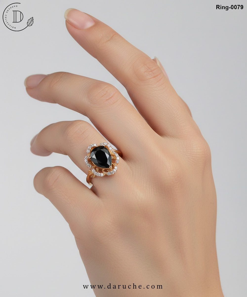 Shocking Black AD Adjustable Ring
