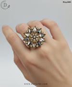 Antique Kundan Adjustable Ring