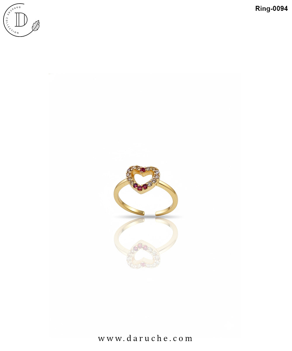 Heart Zirconia Adjustable Ring