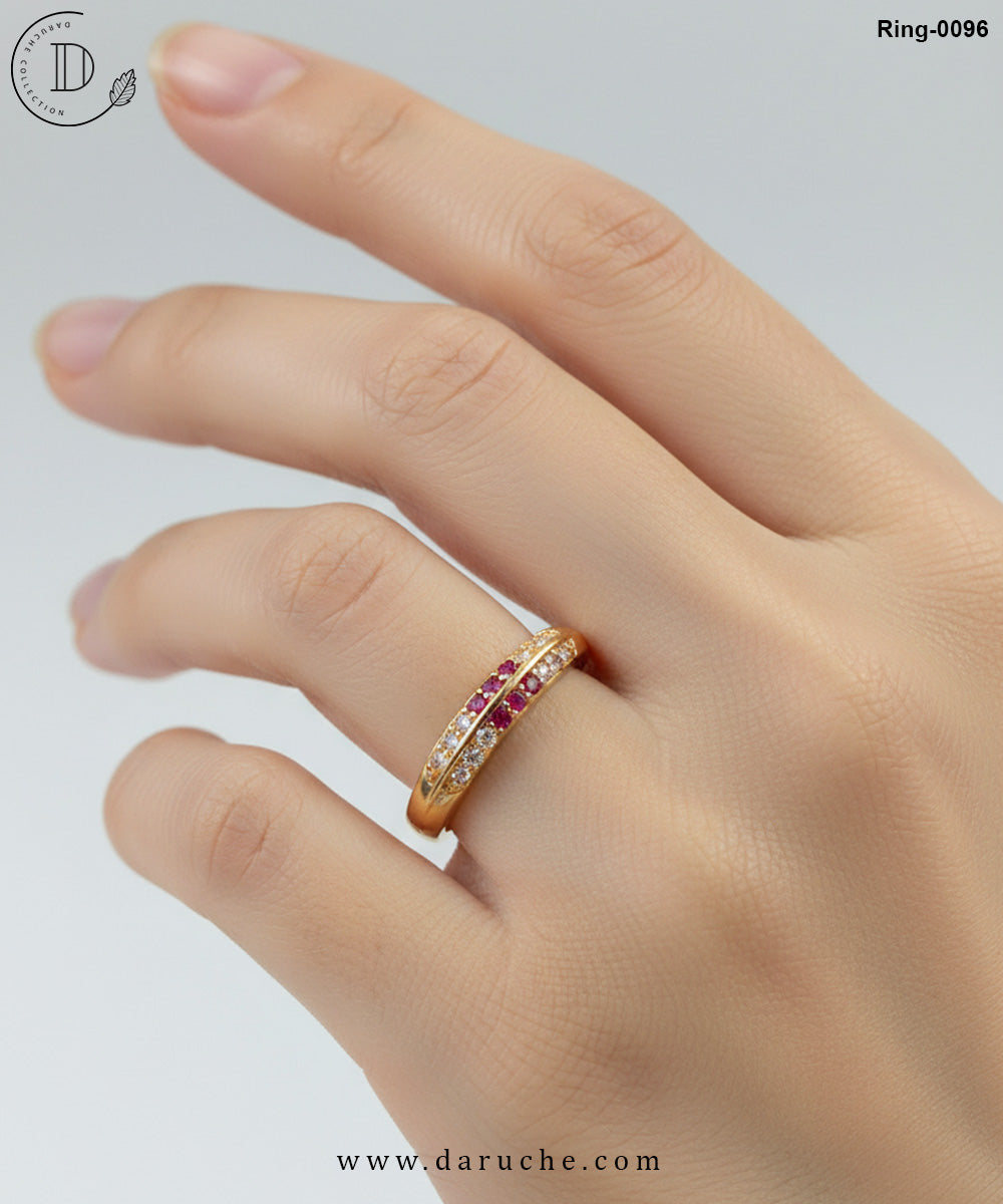 Band Cubic Zirconia Adjustable Ring