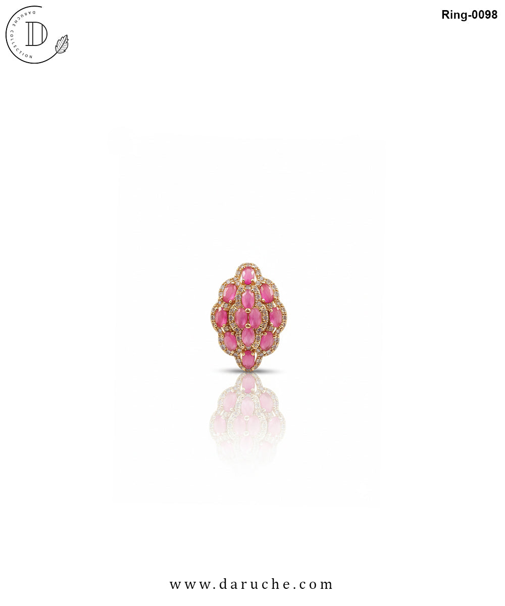 Pink Cubic Zircon Adjustable Ring