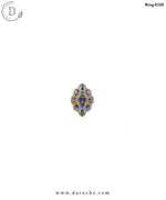 Navy Cubic Zircon Adjustable Ring