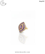 Crossover Purple Zircon Adjustable Ring