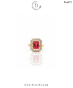 Silver Plated Ruby Gemstone Adjustable Finger Ring