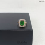 Stunning Green American Diamond Adjustable Ring