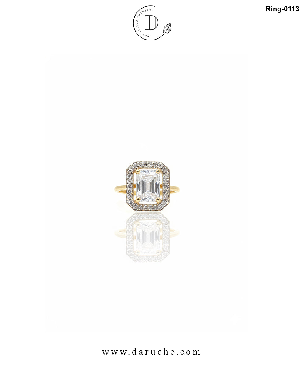 Stunning White American Diamond Adjustable Ring