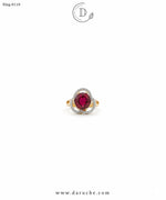 Red Diamond Cut Adjustable Ring