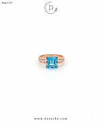 Aqua Square Adjustable Ring