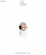 Black Blossom Adjustable Ring
