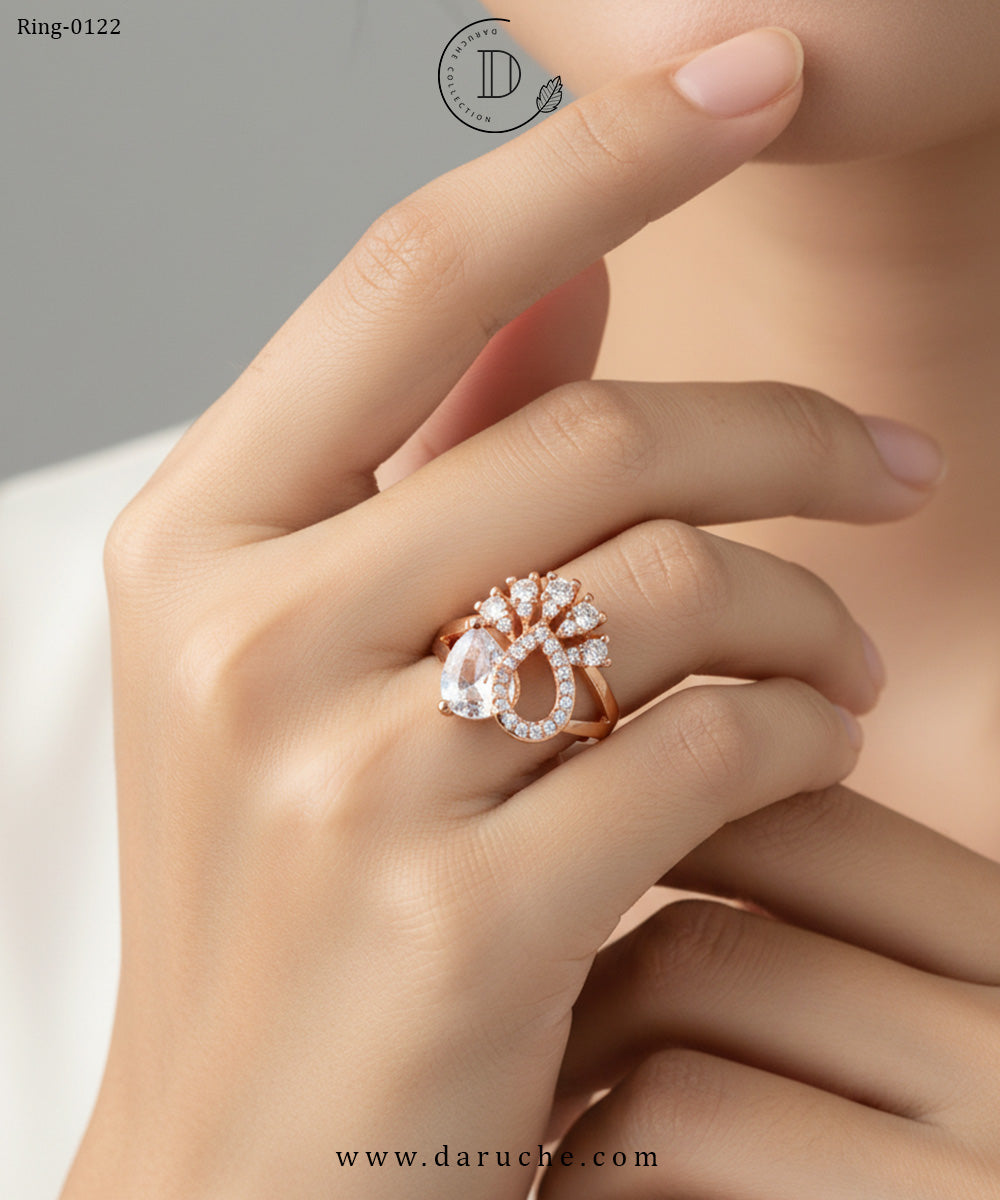 White Blossom Adjustable Ring