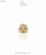 White Zircon Stone Adjustable Ring