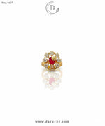 Red Cubic Zircon Adjustable Ring