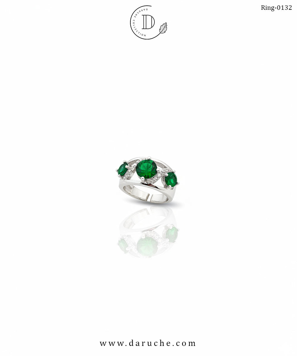 Emerald Elegance Adjustable Ring
