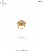 Crown Golden Zircon Stone Ring