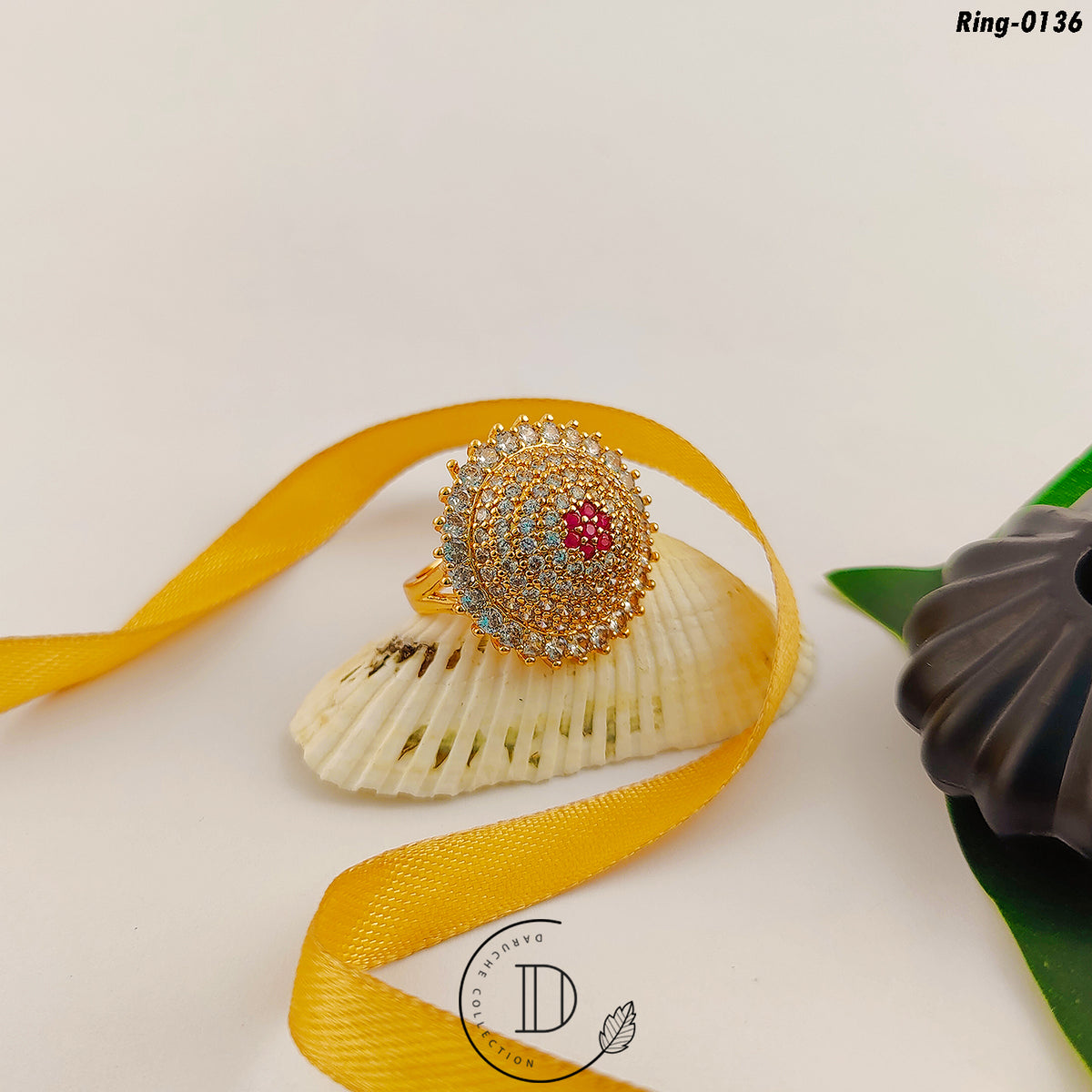 Elegant Gold Plated Zircon Stone Finger Ring