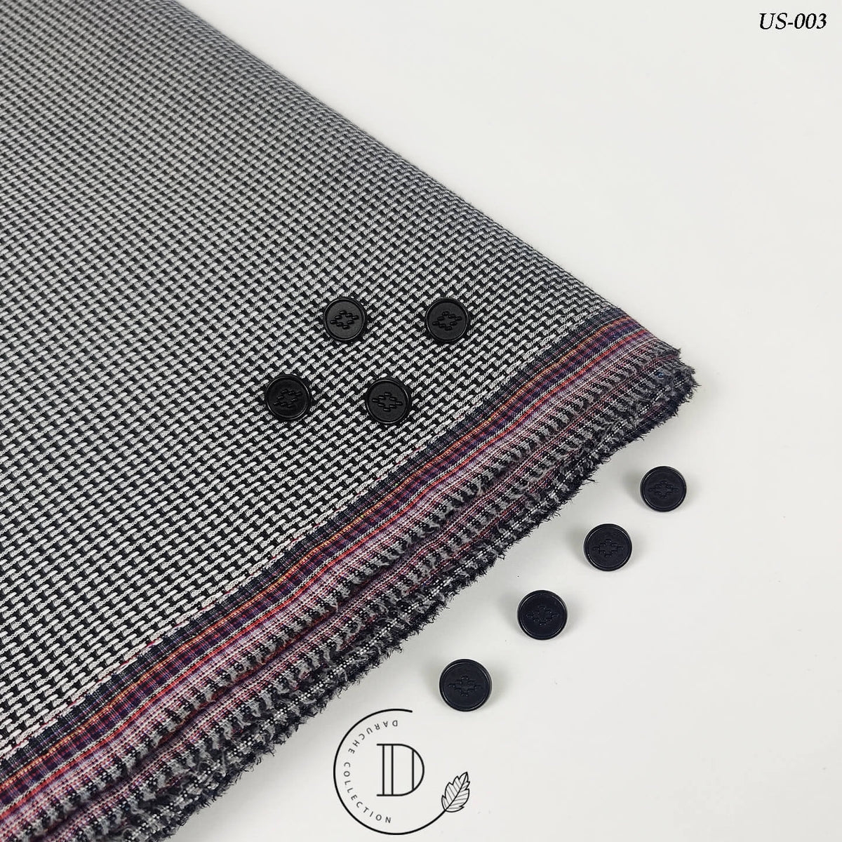 Premium Black & White Zig Zag Jacquard Texture Kameez Shalwar Fabric