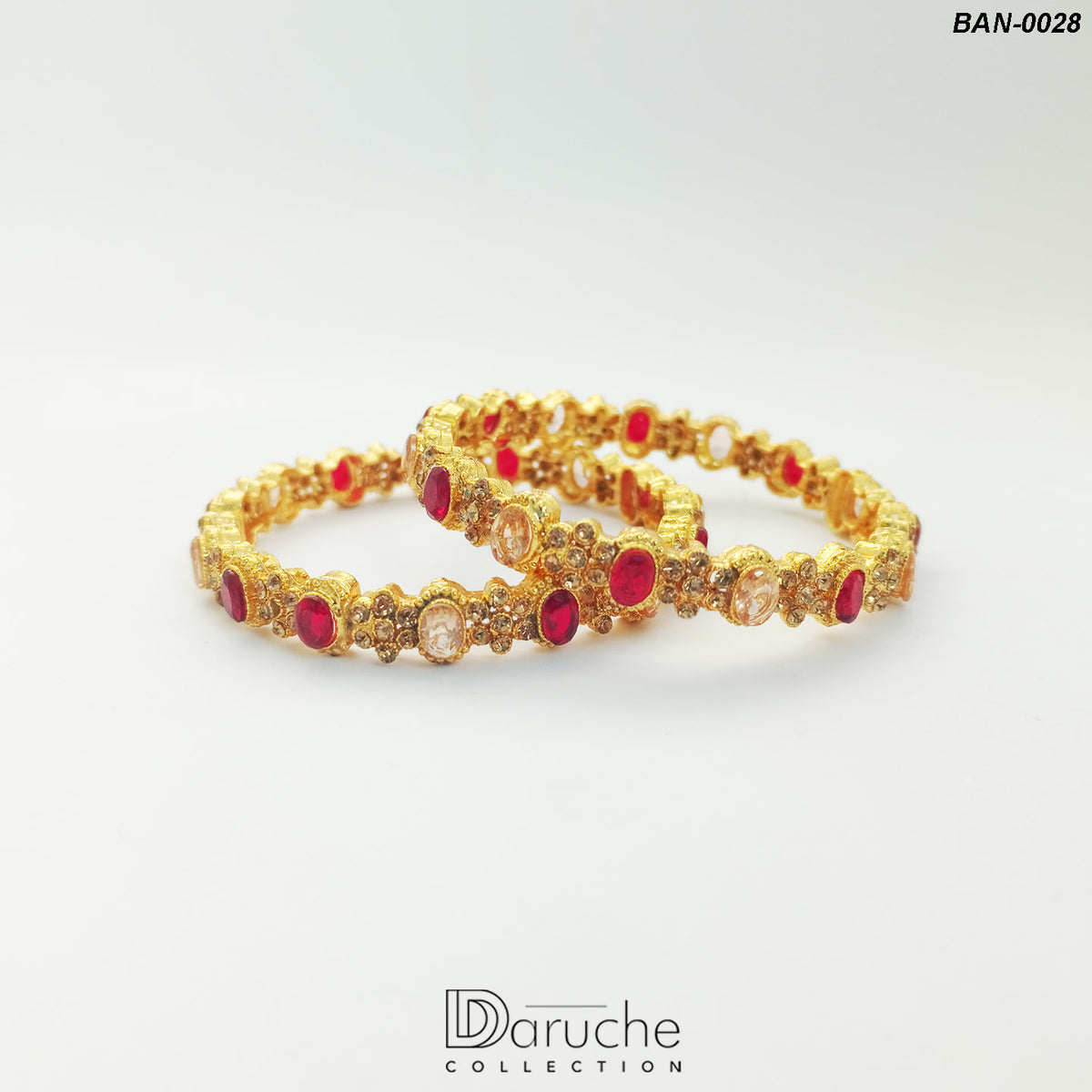 Gold Plated Gem Stone Bangles