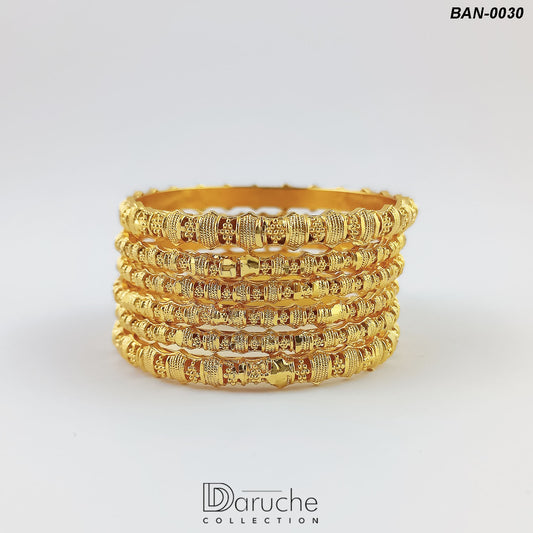 Gold Plated Gold Look 6 Pieces Bangles