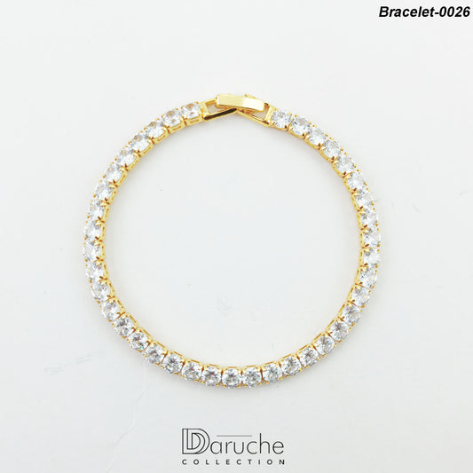 Gold Plated White Zircon Stones Bracelet