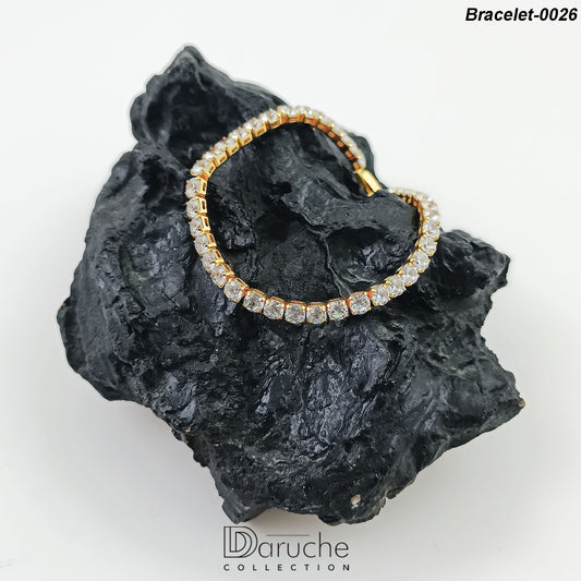 Gold Plated White Zircon Stones Bracelet