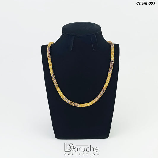Gold Plated Blue & Golden Crystal Chain