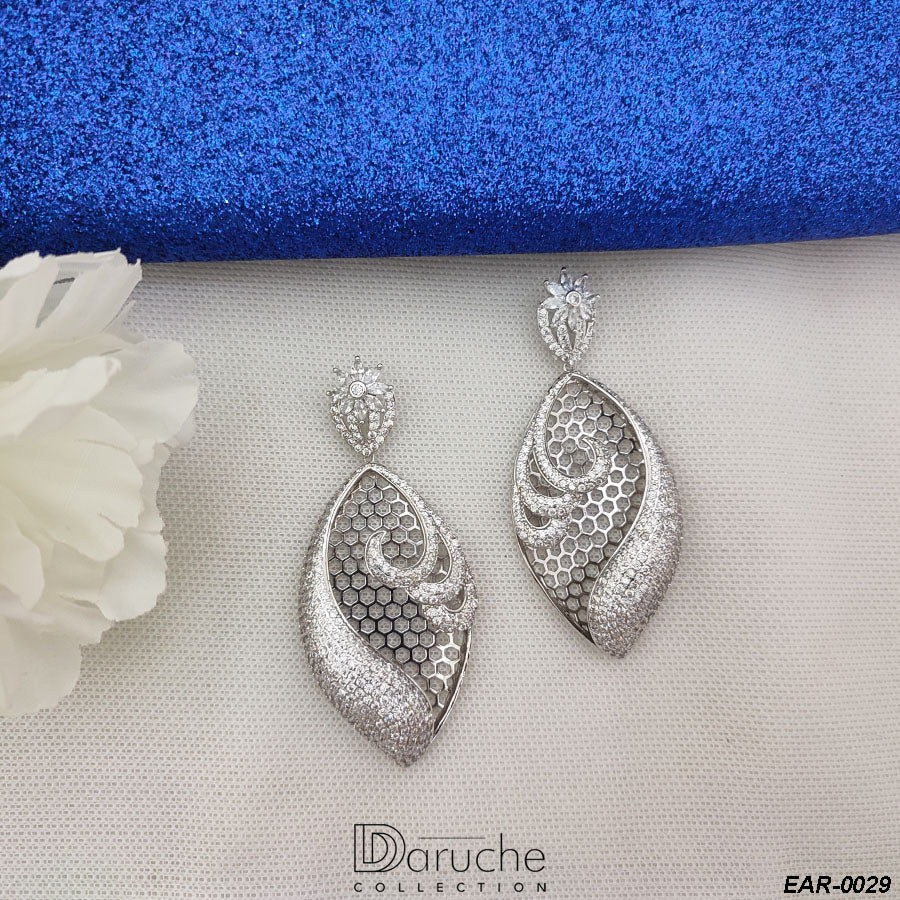 Silver Plated Zircon Stone Earrings