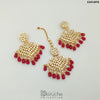 Gold Plated Kundan Earrings & Tikka