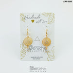 Gold Plated Champagne White Stone Earrings