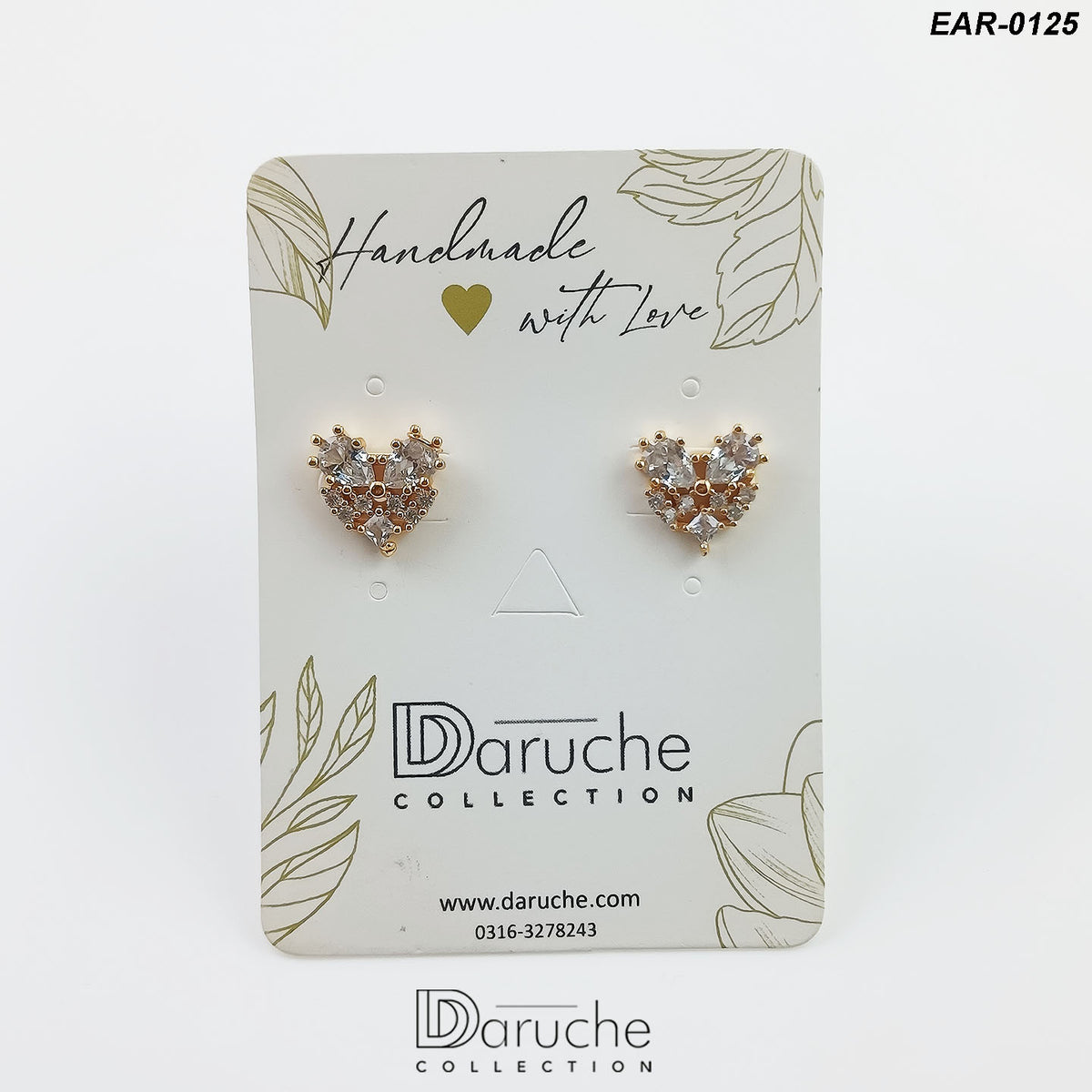 Gold Plated White Cubic Zircon Stones Earrings